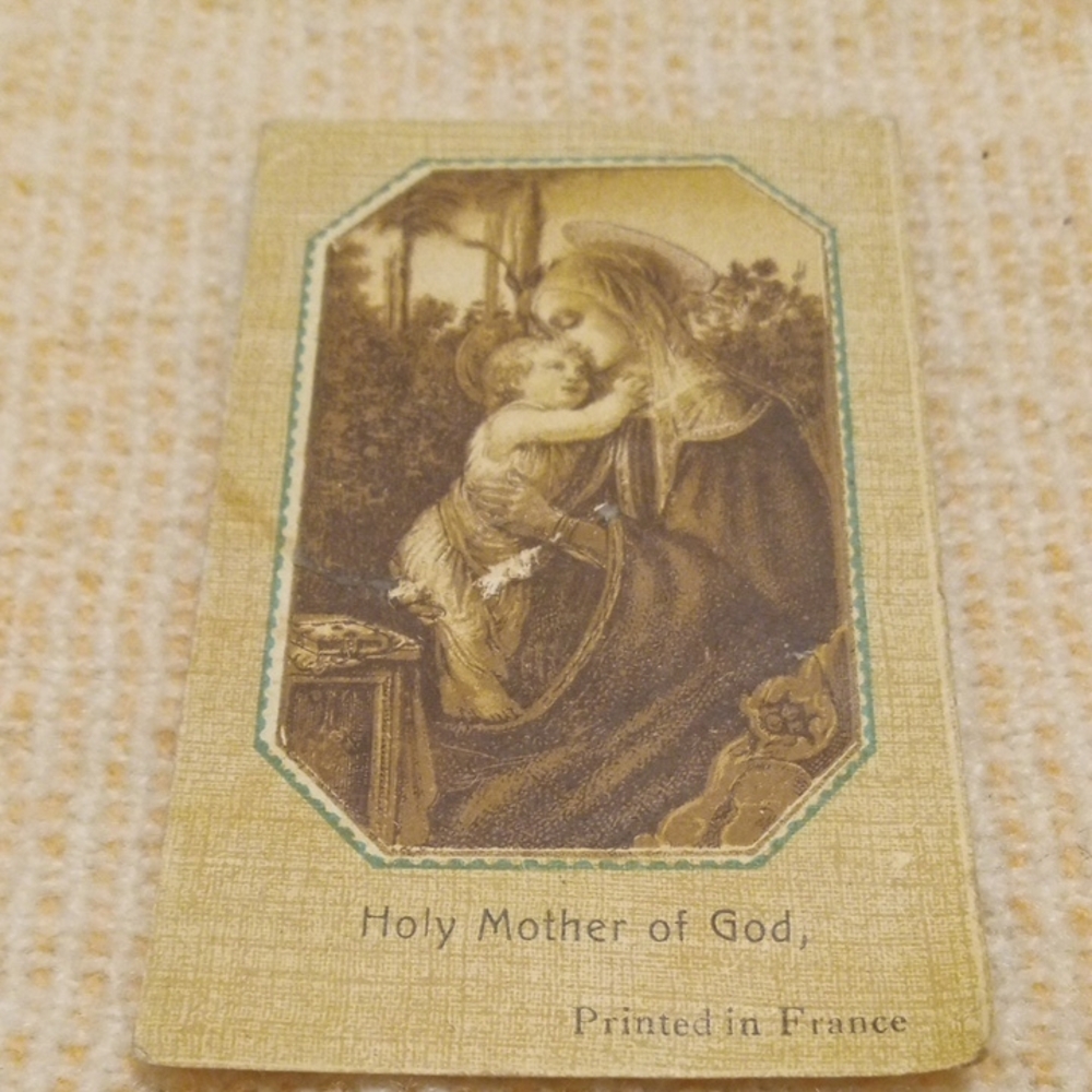 Vintage Holy Mother of God Prayer Card